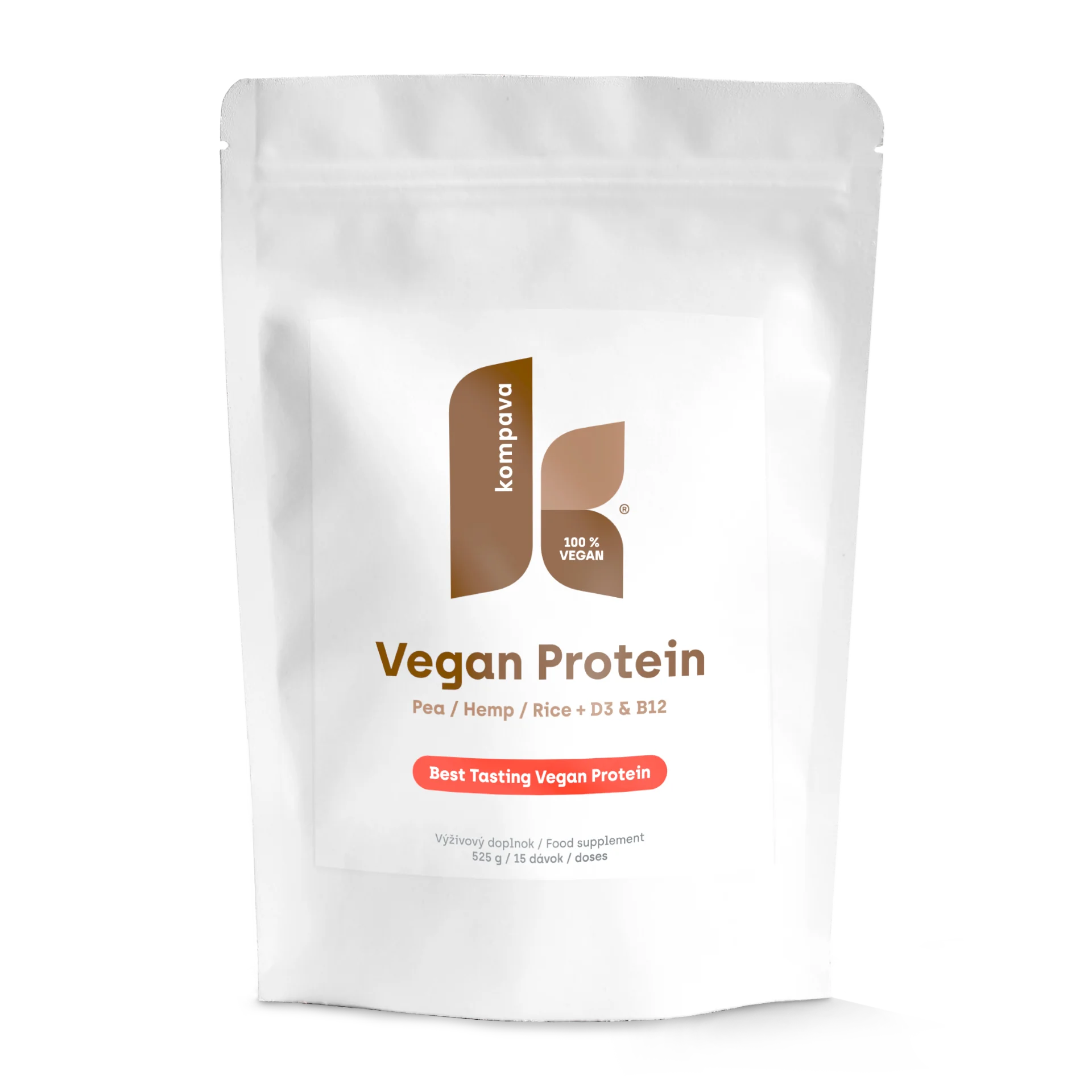 Kompava Vegan Protein, wegańska odżywka białkowa czekolada – cynamon, 525 g