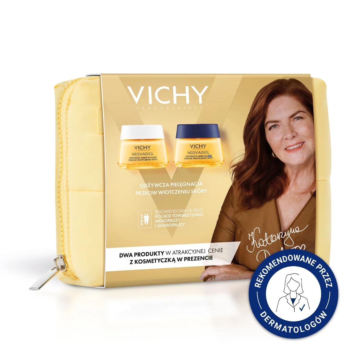 Vichy Neovadiol, Zestaw Krem na dzień, 50ml + Krem na noc przeciw wiotczeniu skóry, 50ml + Kosmetyczka