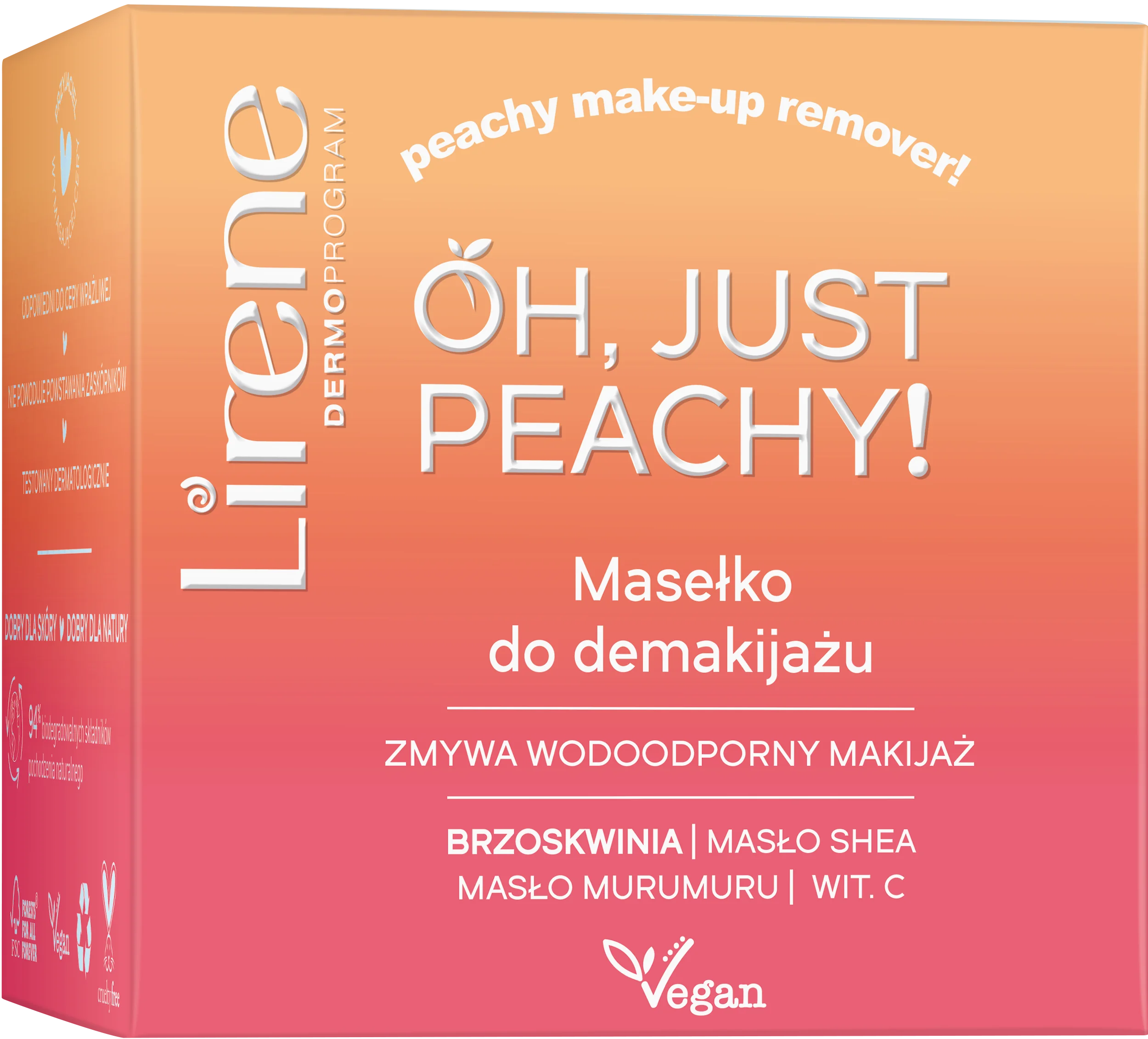 Lirene OH, JUST PEACHY!, masełko do demakijażu, 50 ml