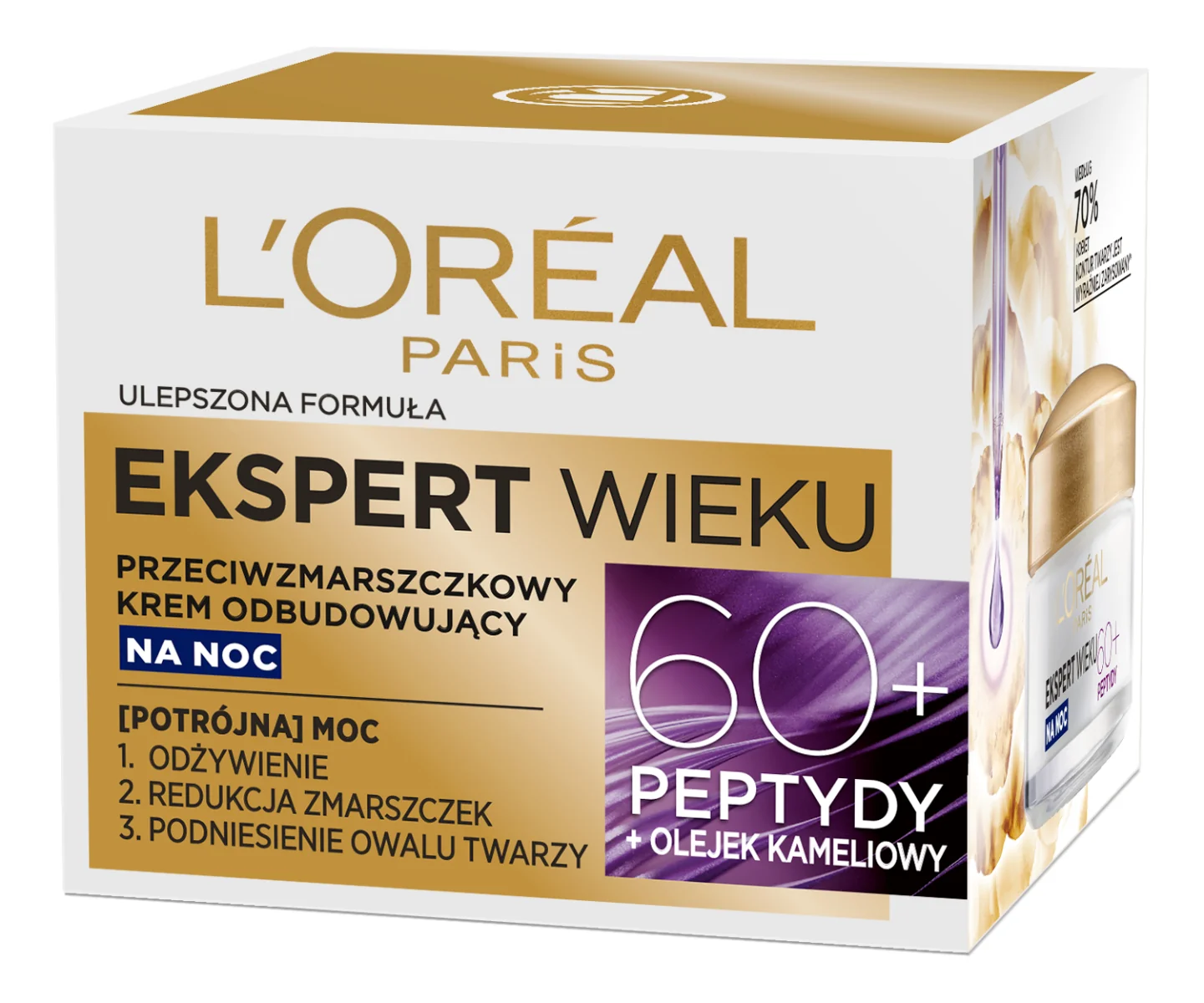 L`Oreal Paris Ekspert wieku przeciwzmarszczkowy krem odbudowujący do twarzy na noc 60+, 50 ml