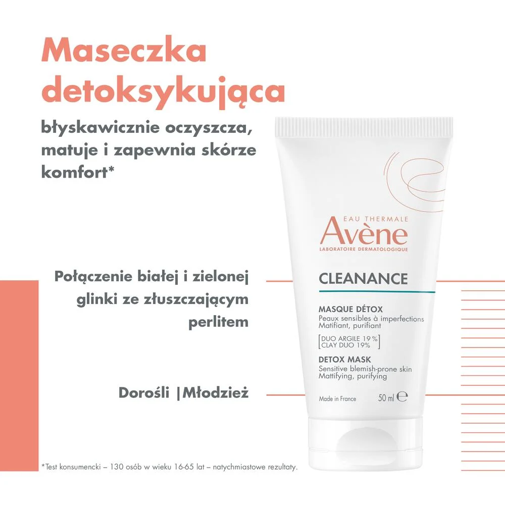 Avène CLEANANCE maseczka do twarzy oczyszczająca, 50 ml