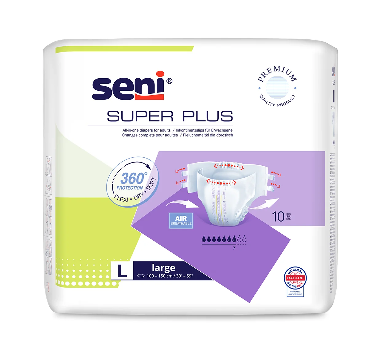 Seni Super Plus, pieluchomajtki L, 10 szt.