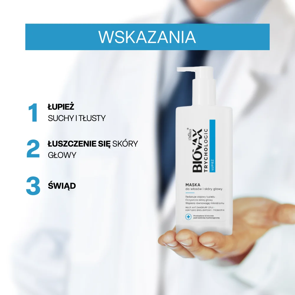 Biovax Trychologic Łupież maska do włosów i skóry głowy, 200 ml