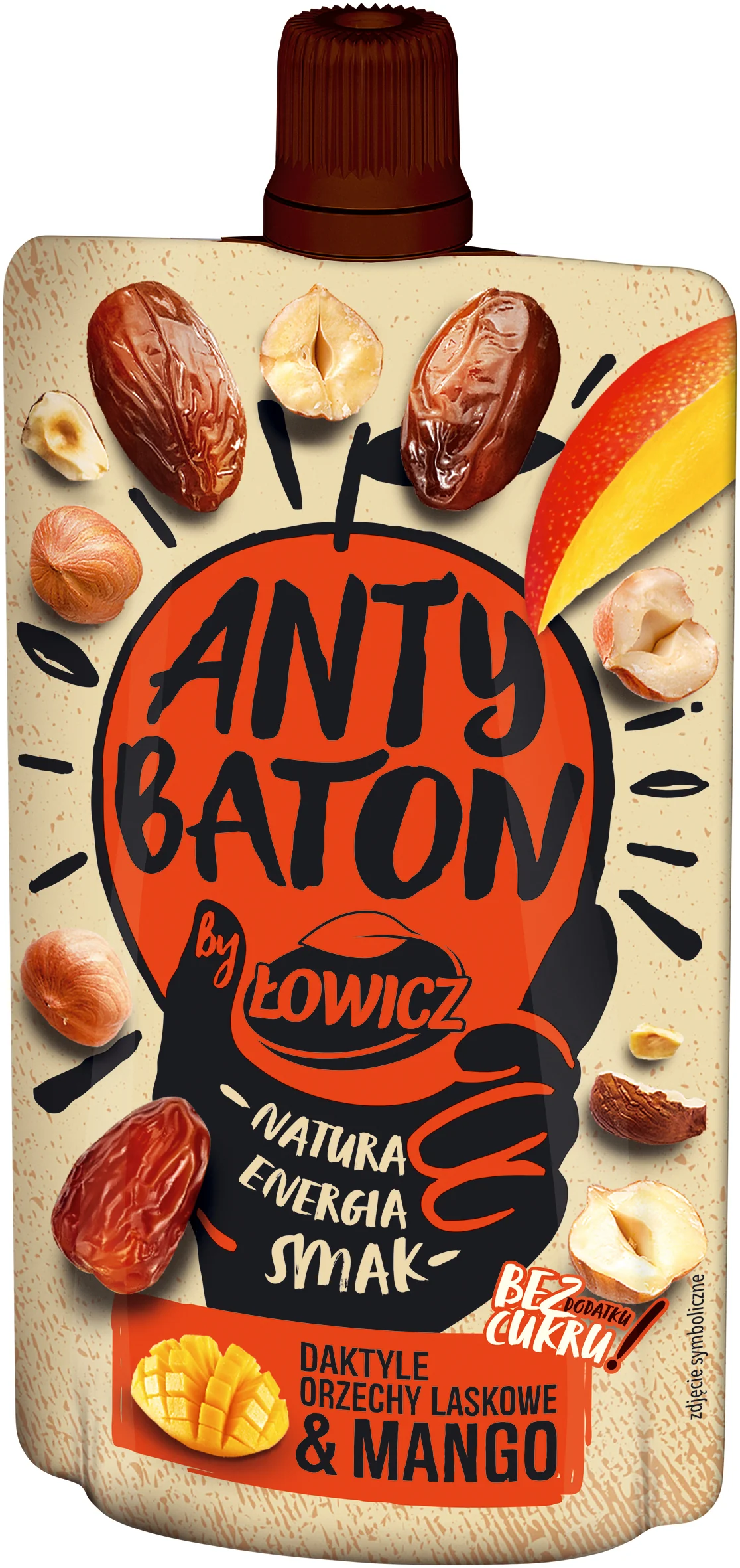 Łowicz Antybaton mus mango daktyle orzechy laskowe, 120 g