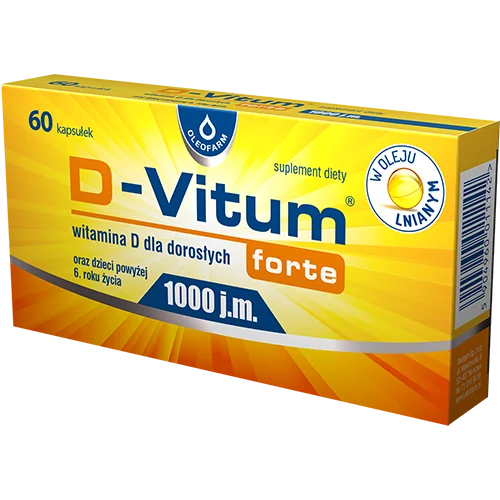 D-Vitum Forte 1000 j.m. - witamina D dla dorosłych, 60 kapsułek