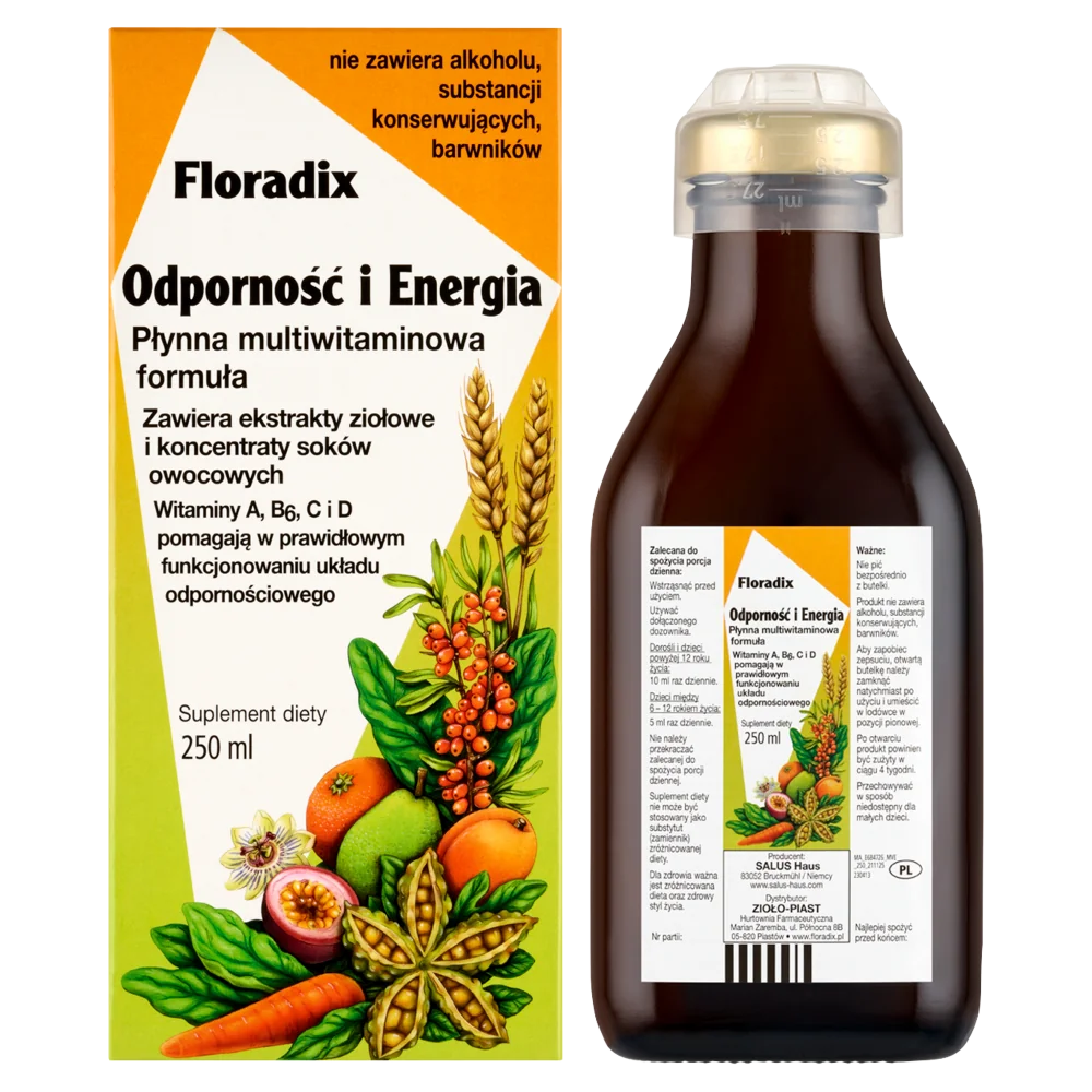 Floradix Odporność i Energia suplement diety, 250 ml