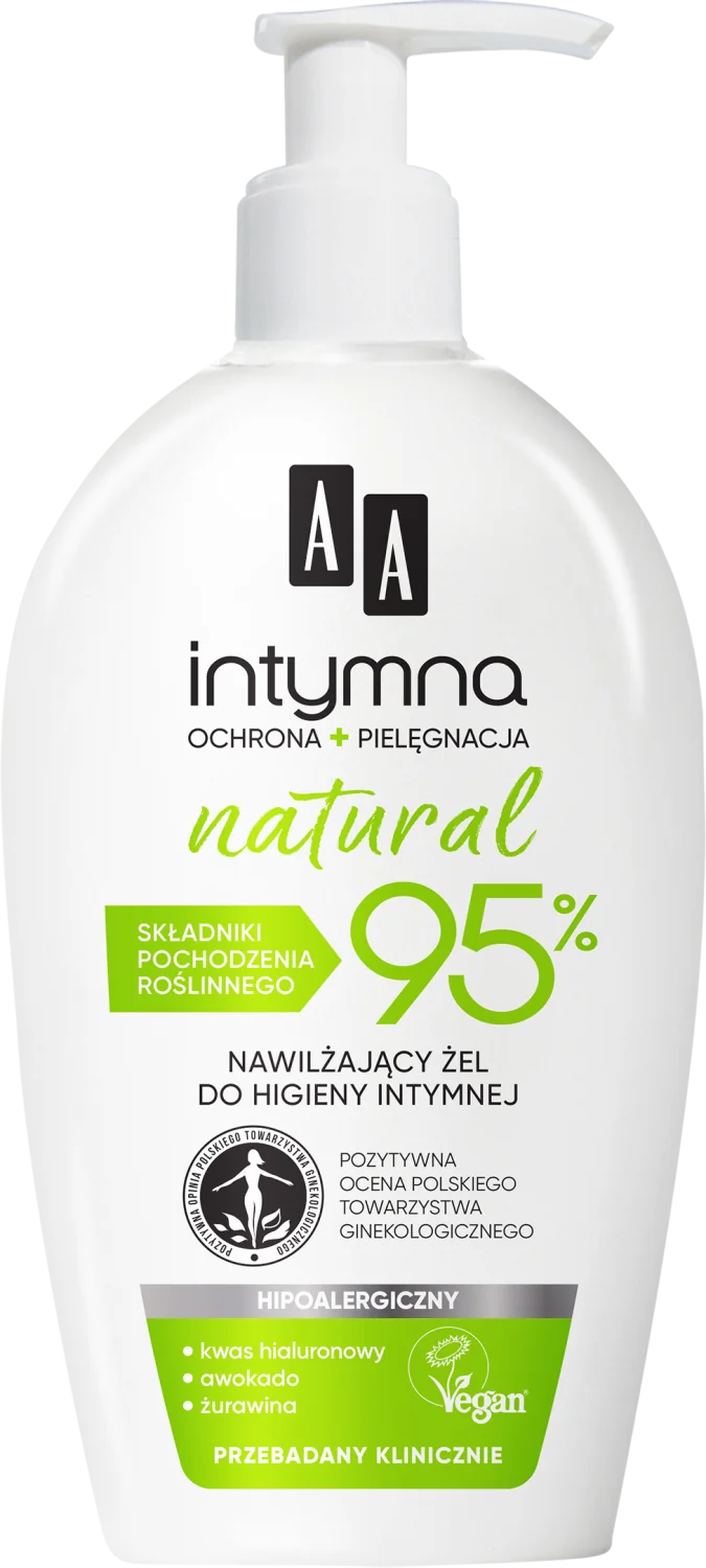 AA Intymna Natural, nawilżający żel do higieny intymnej, 300 ml