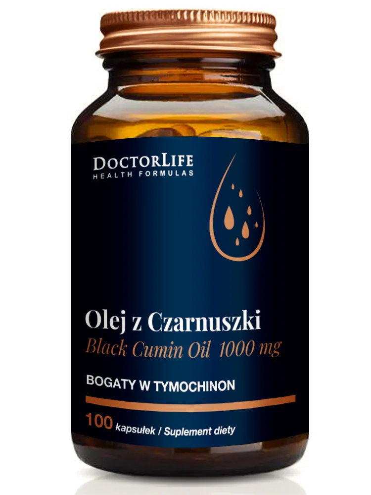 Doctor Life Olej z Czarnuszki, 1000 mg, suplement diety, 100 kapsułek miękkich