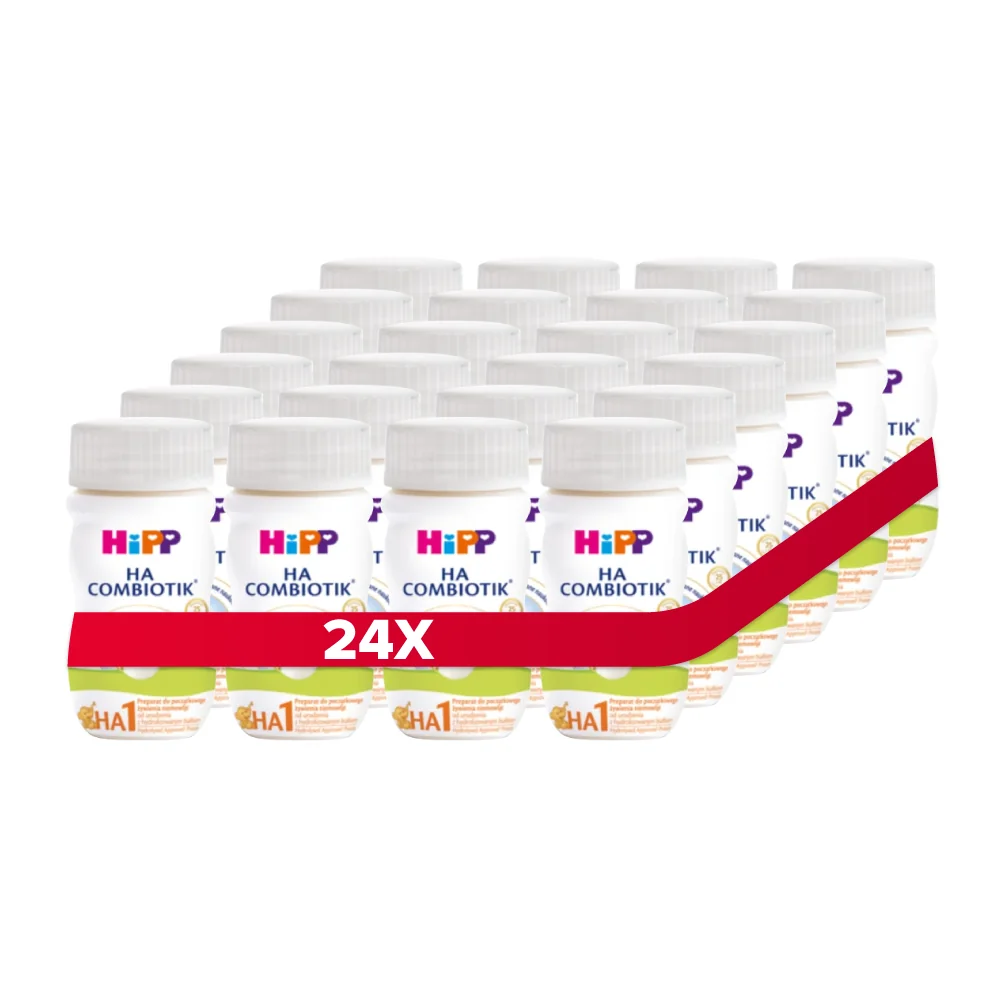 HIPP 1 HA Combiotik, hipoalergiczne mleko początkowe, dla niemowląt od urodzenia, 24 x 90 ml