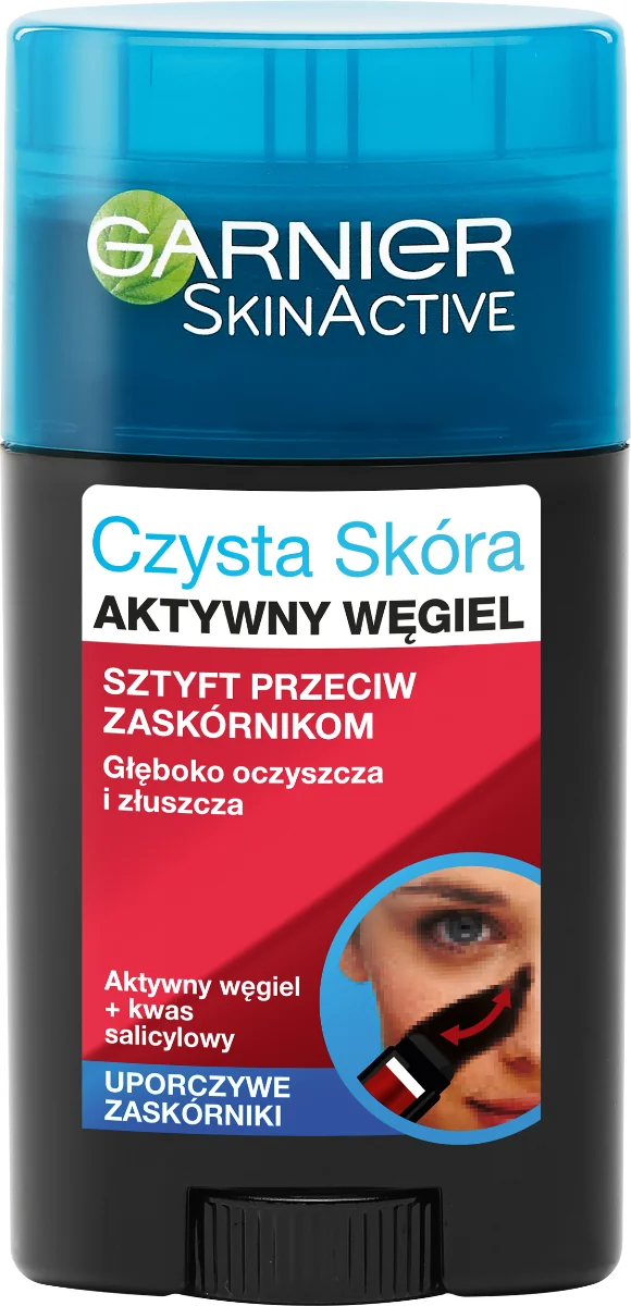 Garnier Skin Naturals Czysta skóra sztyft przeciw zaskórnikom Aktywny węgiel, 50 ml