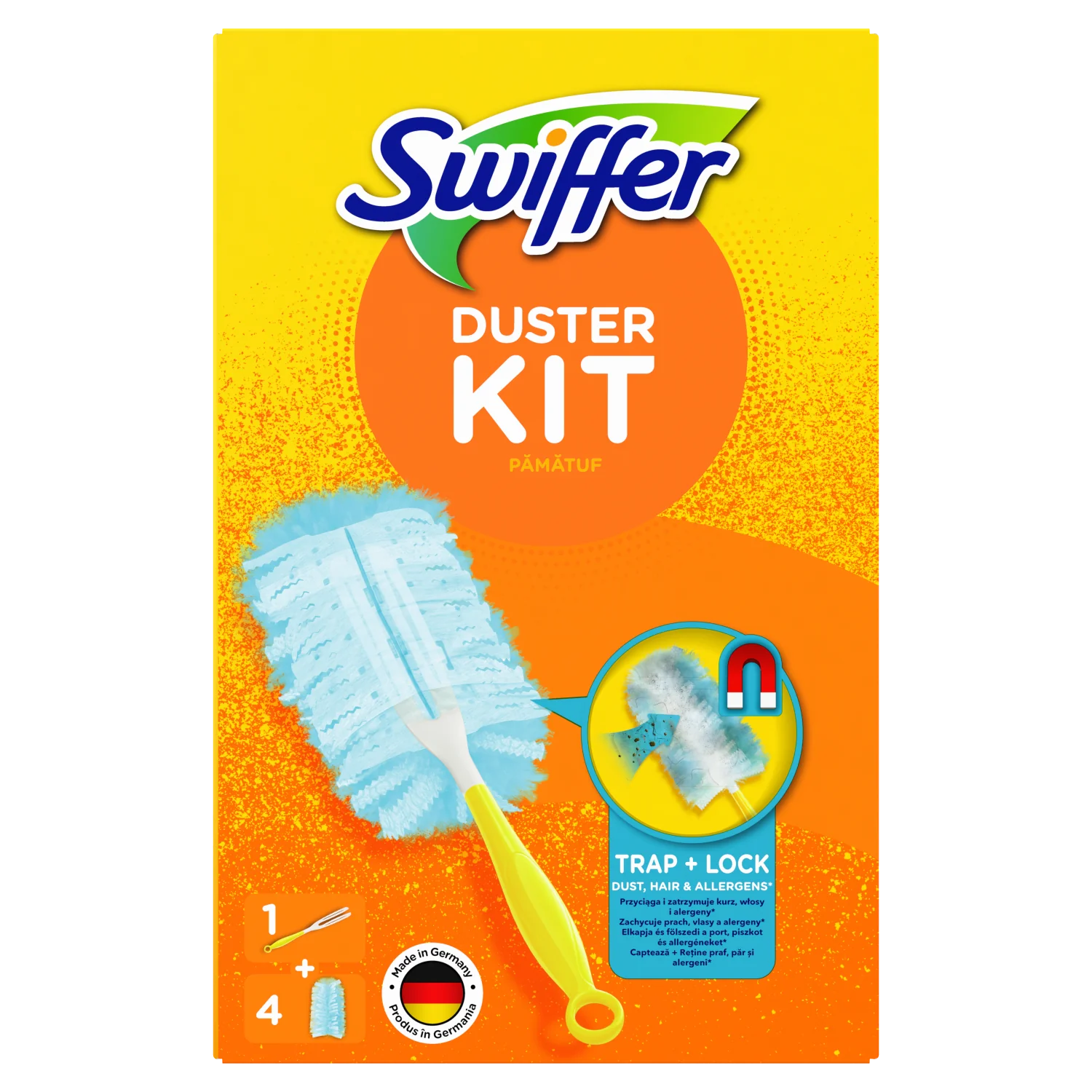 Swiffer Zestaw: 1 miotełka do kurzu + 4 wymienne wkłady