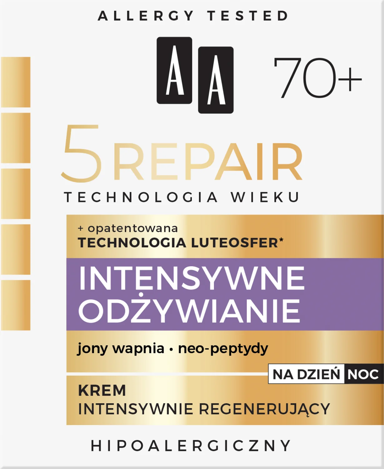 AA 5Repair Intensywne Odżywianie, intensywnie regenerujący krem na dzień i na noc 70+, 50 ml