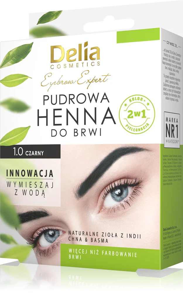 Delia Eyebrow Expert pudrowa henna do brwi, 1.0 czarny, 4 g