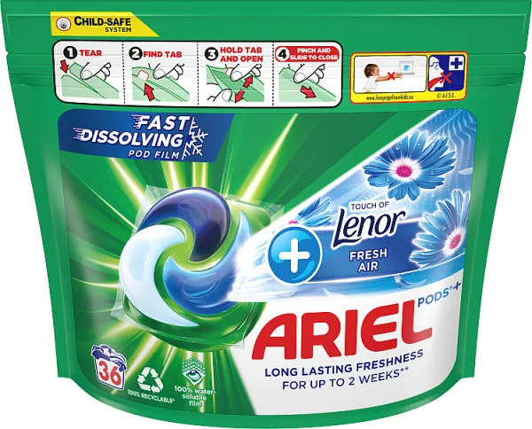 Ariel Touch Of Lenor Fresh Air, kapsułki z płynem do prania, 36 prań