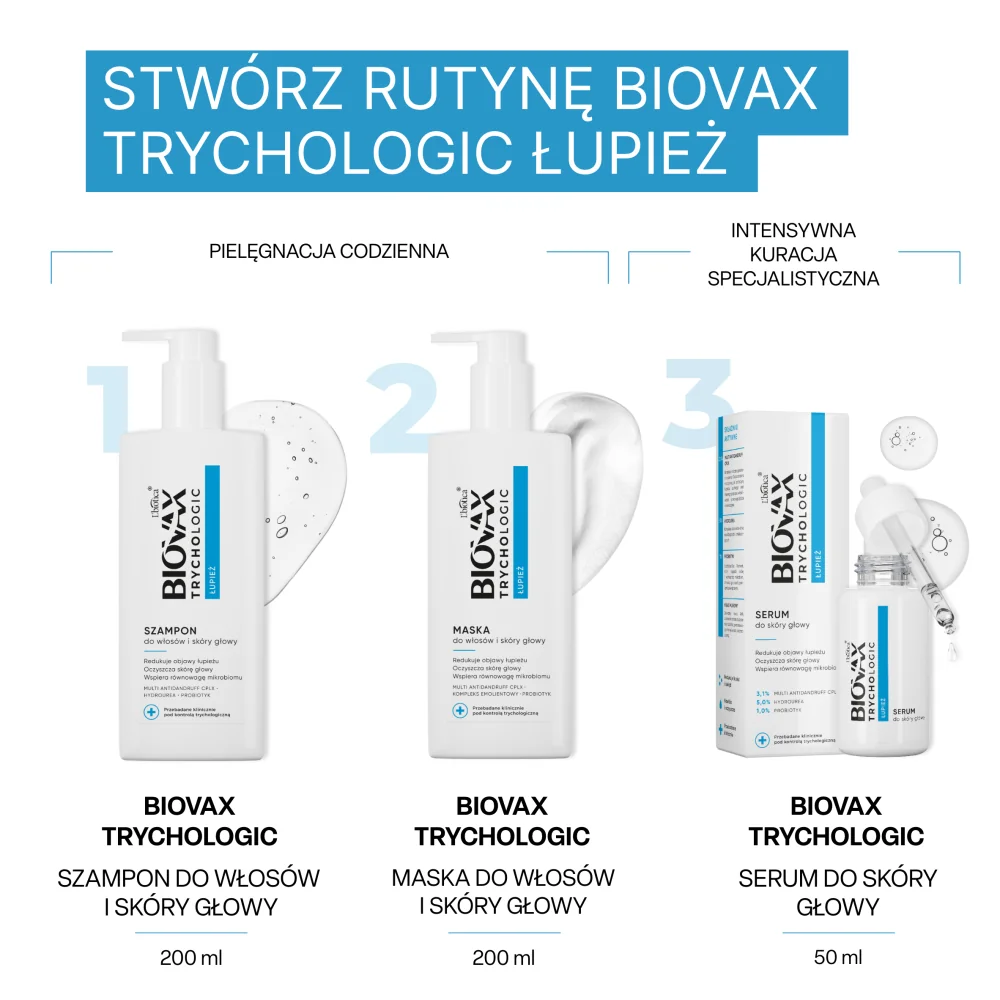 Biovax Trychologic Łupież serum do skóry głowy, 50 ml