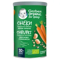 Gerber Organic chrupki pszenno-owsiane marchewka, pomarańcza dla niemowląt po 10 miesiącu życia, 35 g