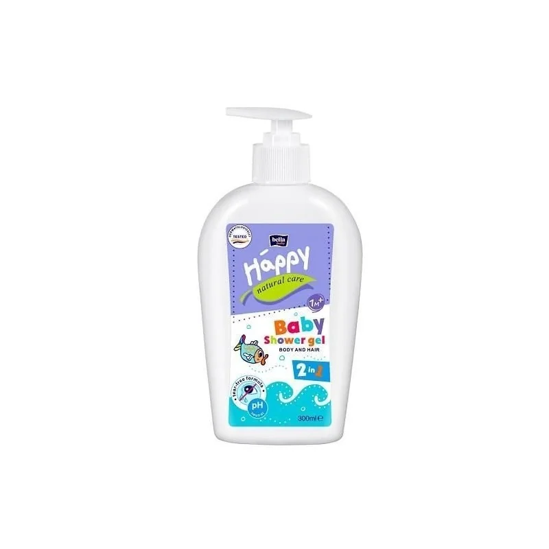 Bella Happy Baby Natural Care, żel do kąpieli i szampon do włosów 2w1, 300ml