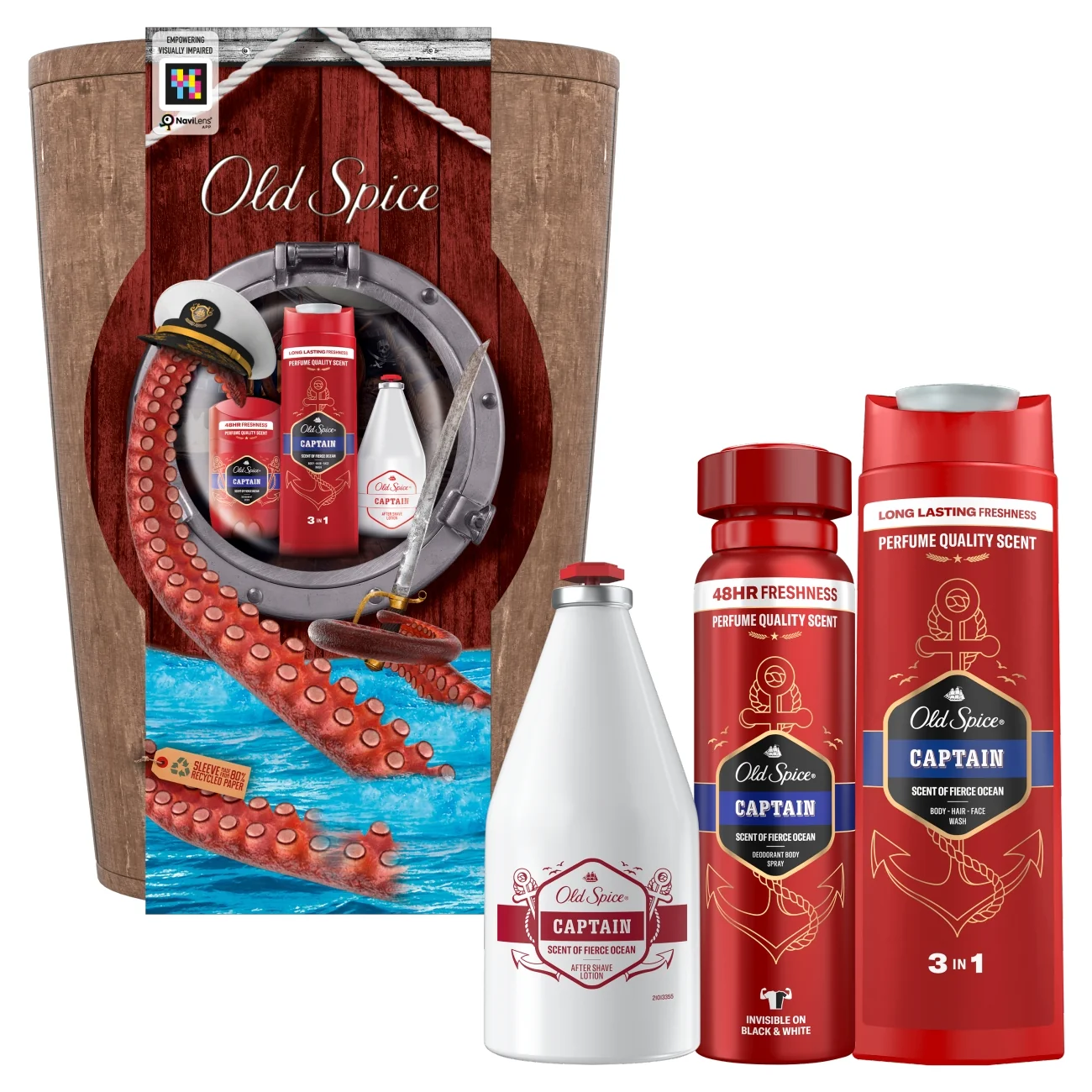 Old Spice Captain Barrel zestaw podarunkowy dezodorant w sztyfcie, 50 ml + żel pod prysznic, 250 ml + woda po goleniu, 100 ml