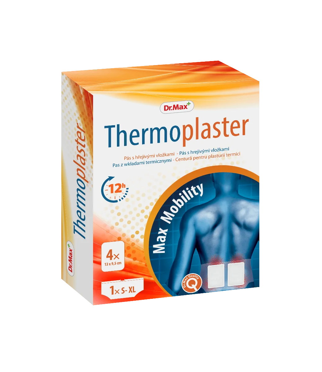 Thermoplaster Dr.Max, plaster rozgrzewający na dół pleców, 1 pas + 4 wkłady termiczne