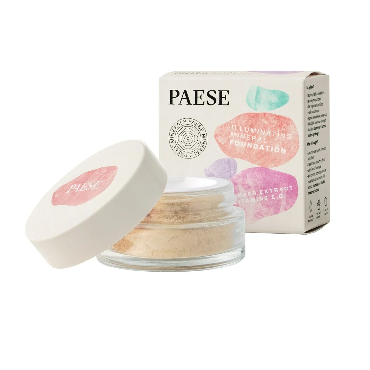 Paese Minerals Iluminating Mineral Foundation rozświetlający podkład mineralny, 202W natural, 7 g