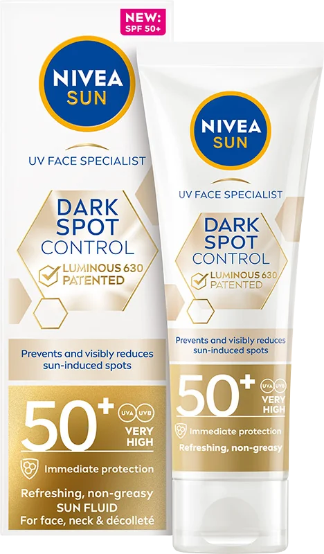 Nivea Sun UV Face Specialist Dark Spot Control Luminous 630, odświeżający fluid przeciwsłoneczny do twarzy przeciw przebarwieniom SPF 50+, 40 ml