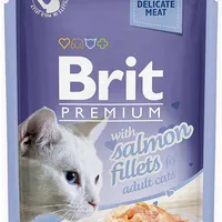 Brit Premium Adult Salmon Fillets Jelly Mokra karma z filecikami łososia dla kota, 85 g