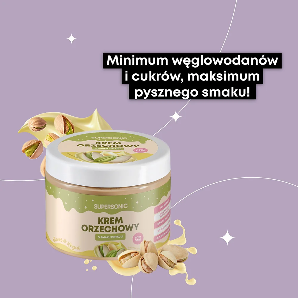 Supersonic krem orzechowy o smaku pistacji (low-carb), 250 g 