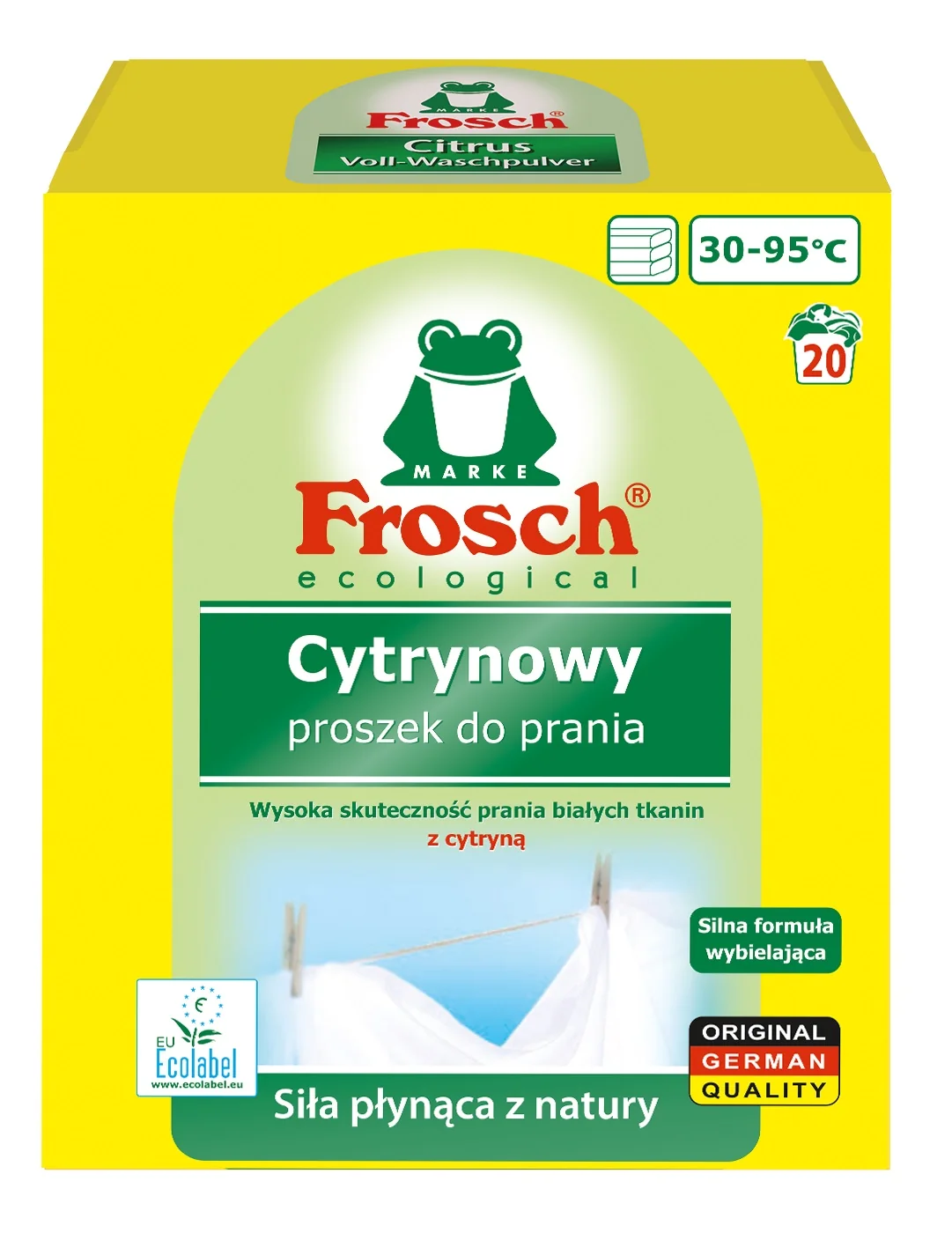 Frosch cytrynowy proszek do prania tkanin białych 1,35 kg