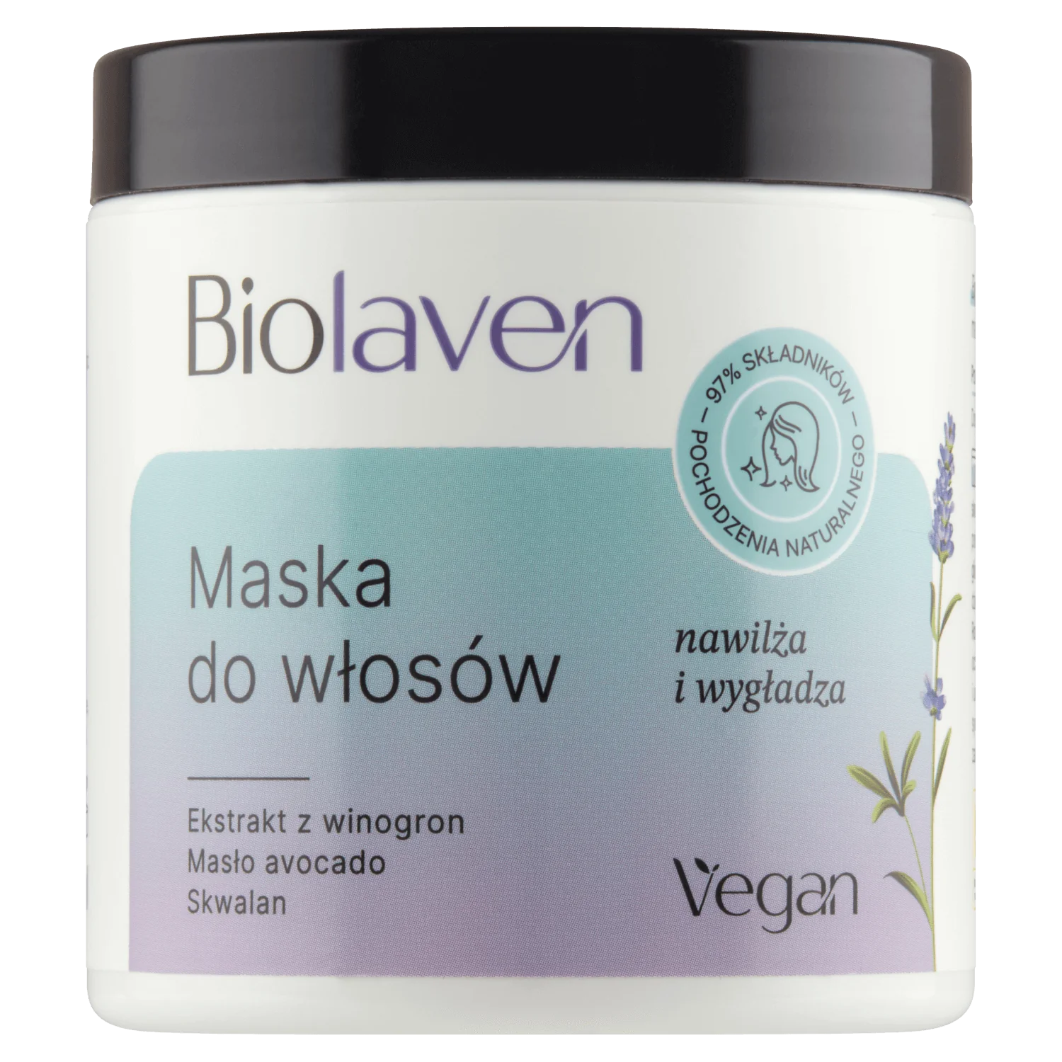 Biolaven organic maska do włosów Olej z pestek winogron & Olejek lawendowy, 250 ml