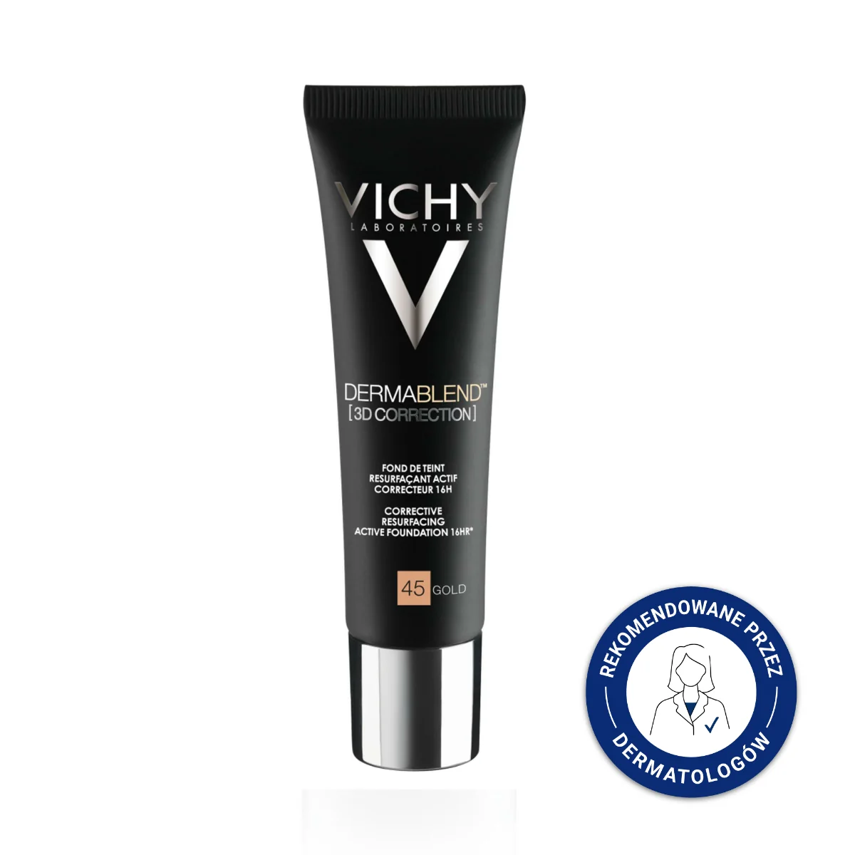 Vichy Dermablend [3D Correction] podkład wyrównujący powierzchnię skóry, korekta 3D, trwałość 16H / SPF 25 / 45 Gold / 30ml