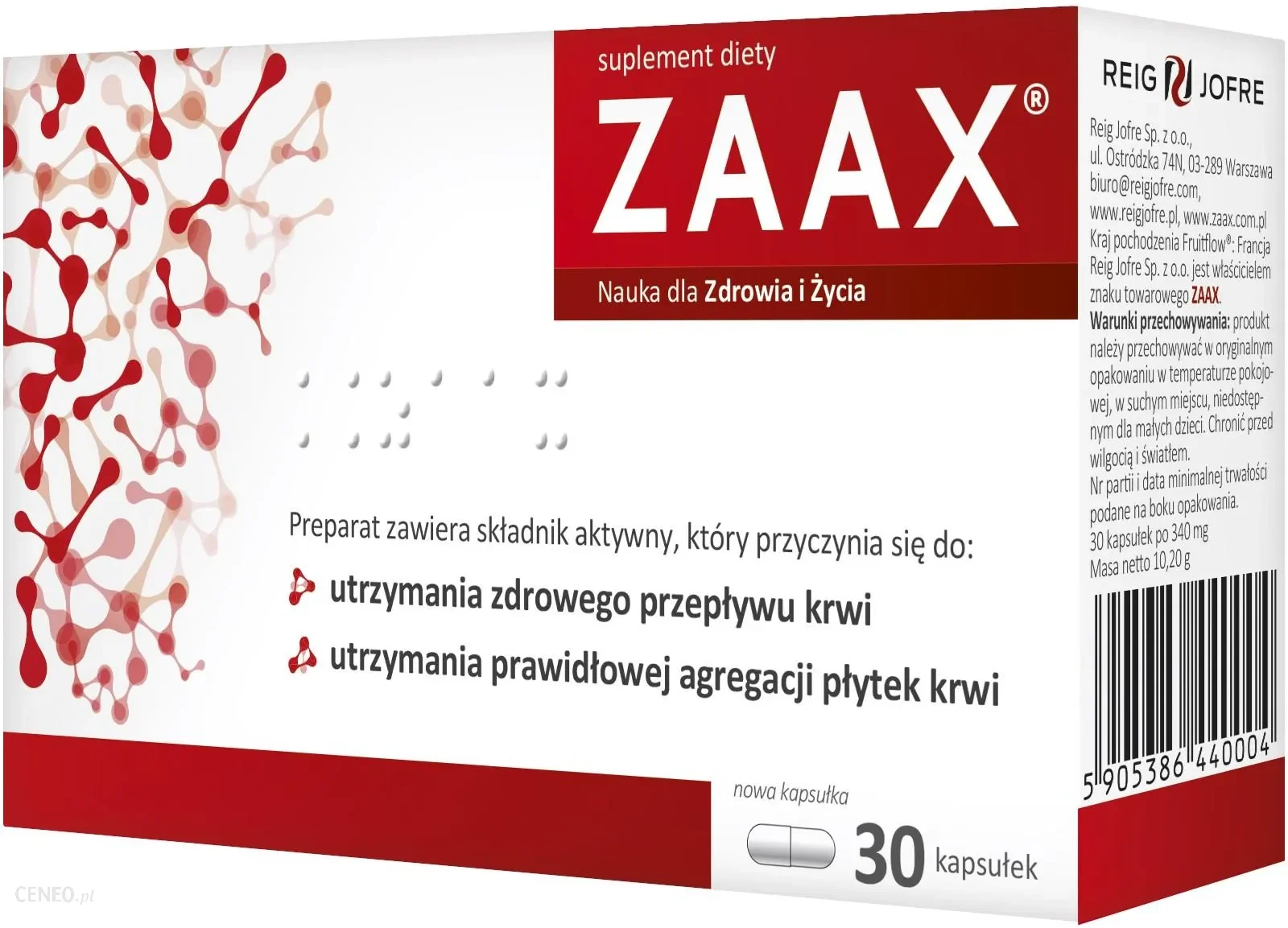 ZAAX, 30 kapsułek. Data ważności 31.12.2024