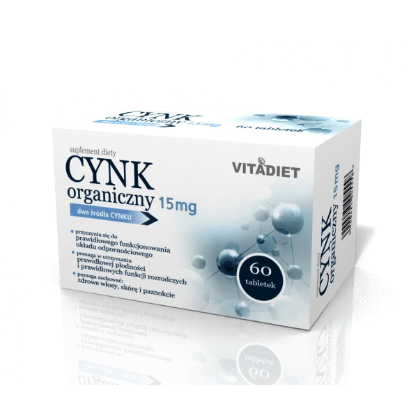 Cynk organiczny 15mg, 60 tabletek