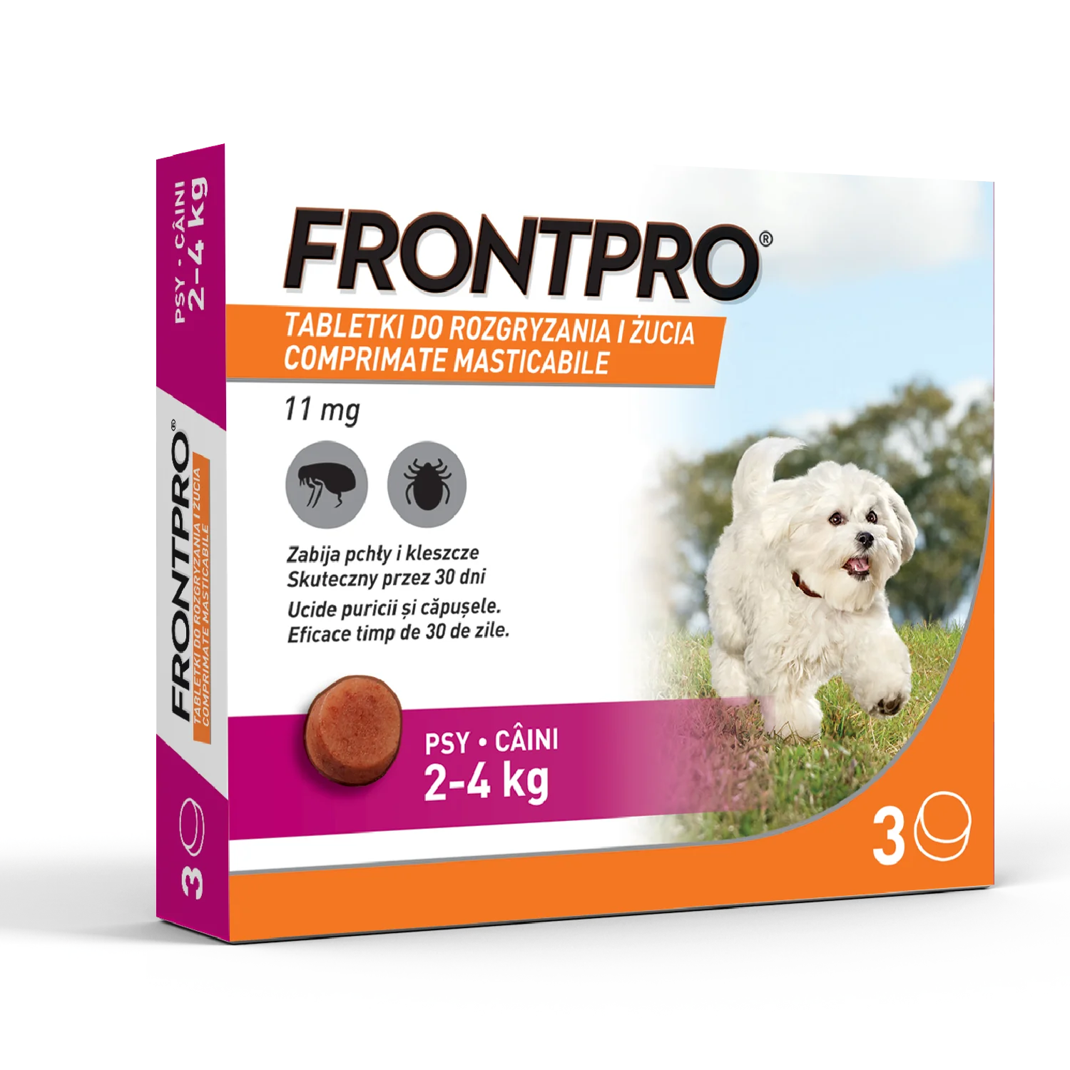 Frontpro 11 mg, tabletki do rozgryzania i żucia dla psów (2,0-4,0 kg), 3 sztuki