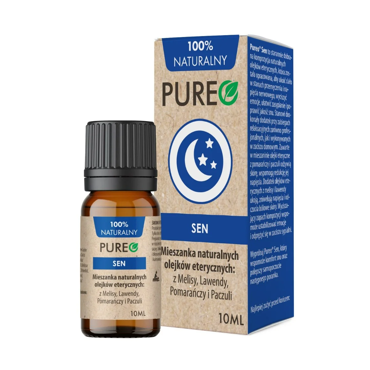 Pureo Sen, mieszanka naturalnych olejków eterycznych, 10 ml