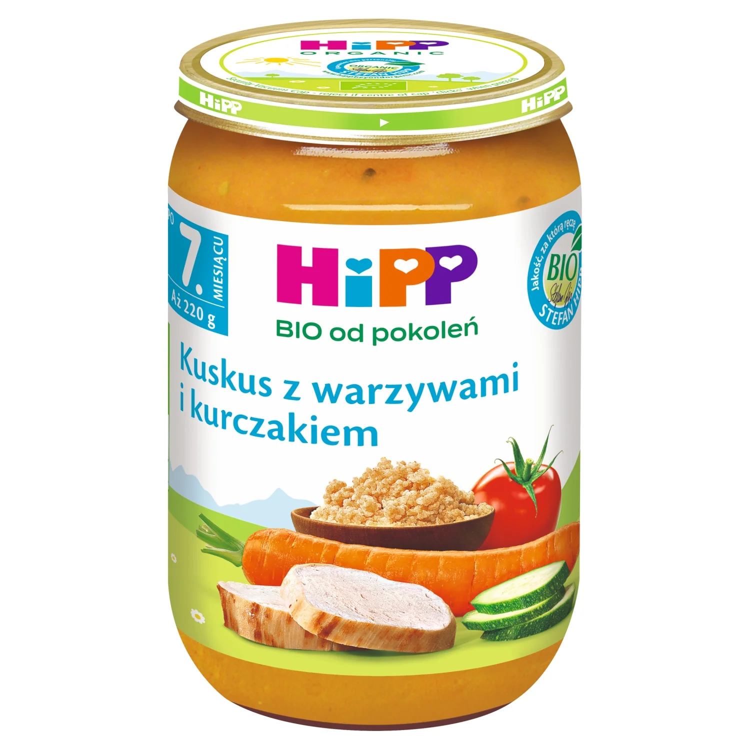 HiPP BIO od pokoleń obiadek kuskus z warzywami i kurczakiem, 220 g