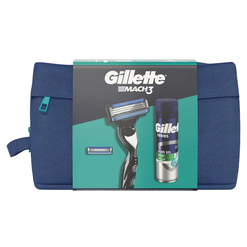 Gillette Zestaw podarunkowy: maszynka Mach3 + 1 ostrze + żel Series 200 ml + kosmetyczka