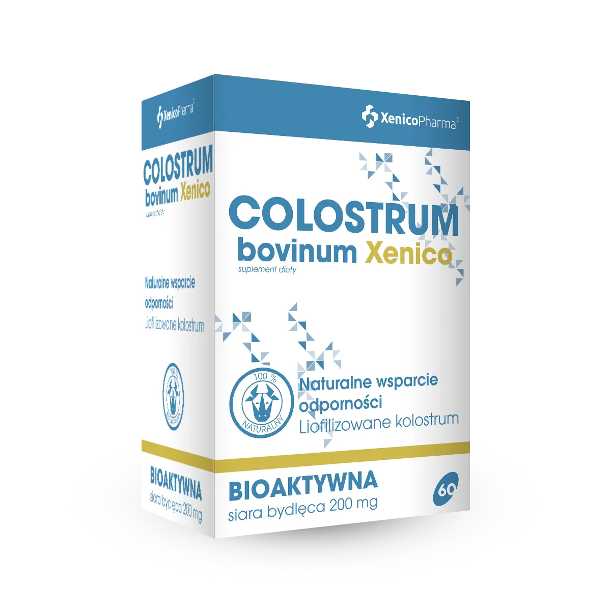 Colostrum bovinum Xenico, suplement diety, 60 kapsułek 