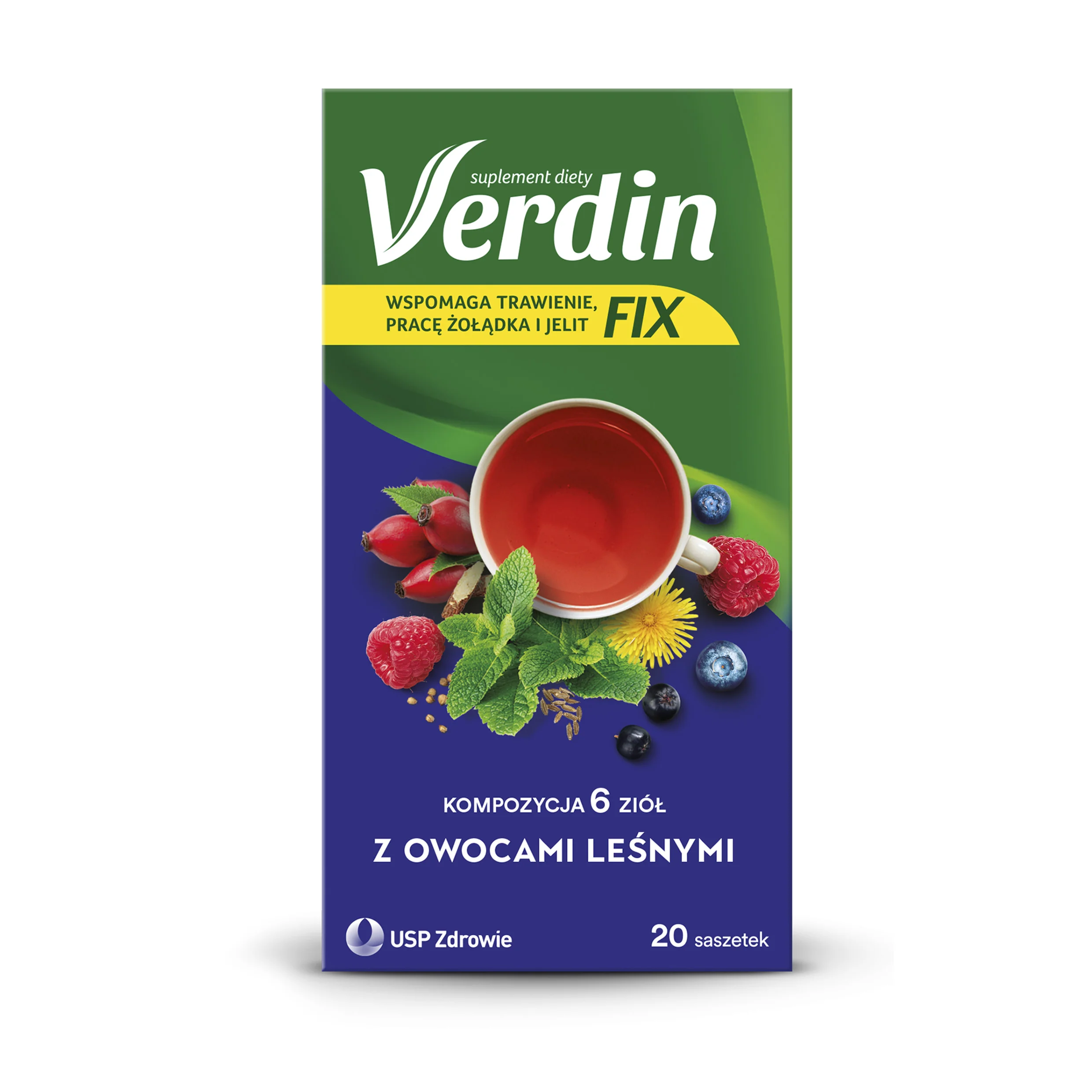 Verdin FIX z Owocami Leśnymi, suplement diety, 20 saszetek 