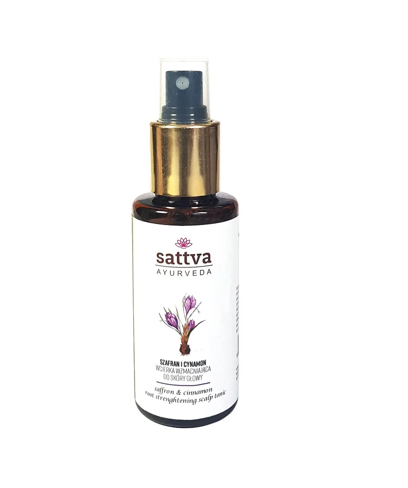 Sattva Root Strenghtening Scalp Tonic, wcierka wzmacniająca do skóry głowy Szafran i Cynamon, 100 ml