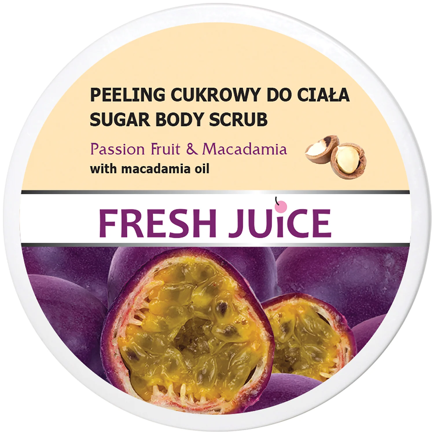 Fresh Juice scrub do ciała Marakuja i brązowy cukier, 225 ml