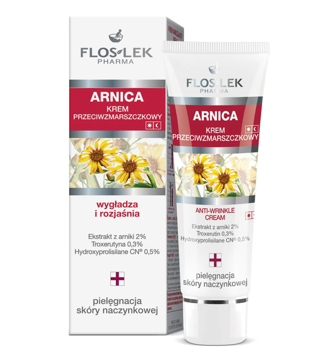 Floslek Arnica, krem przeciwzmarszczkowy, cera naczynkowa, 50 ml