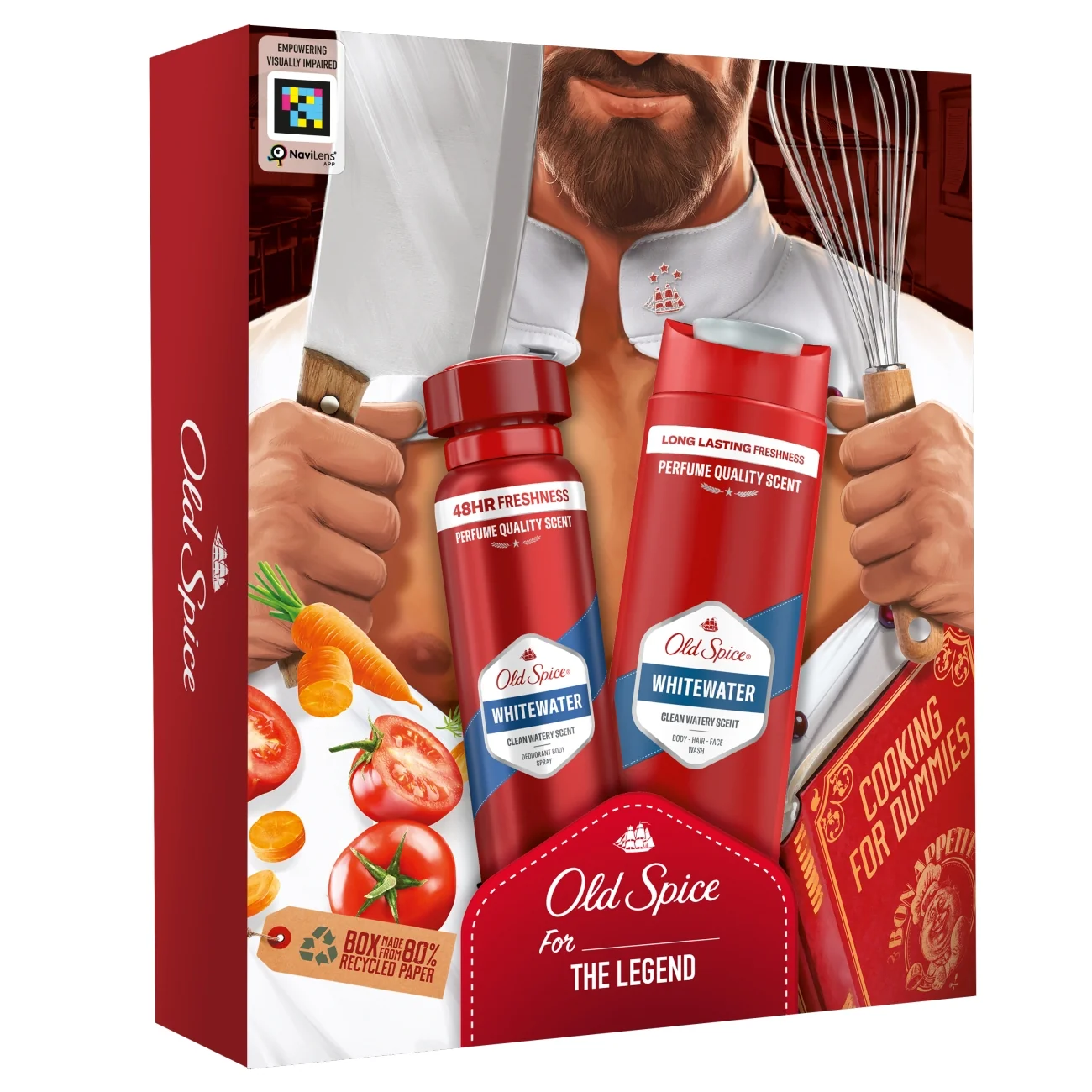 Old Spice Whitewater Chef zestaw podarunkowy dezodorant w sprayu, 150 ml + żel pod prysznic, 250 ml