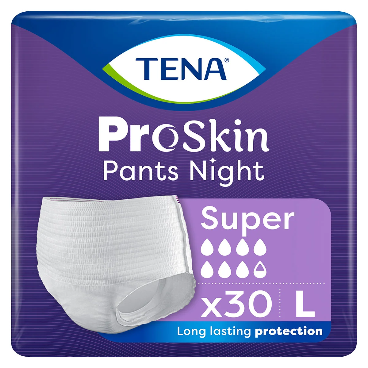 Tena Pants Proskin Super Night majtki chłonne, rozmiar L, 100-135 cm, 30 sztuk