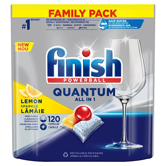 Finish Quantum Lemon Kapsułki do mycia naczyń w zmywarce, 120 sztuk