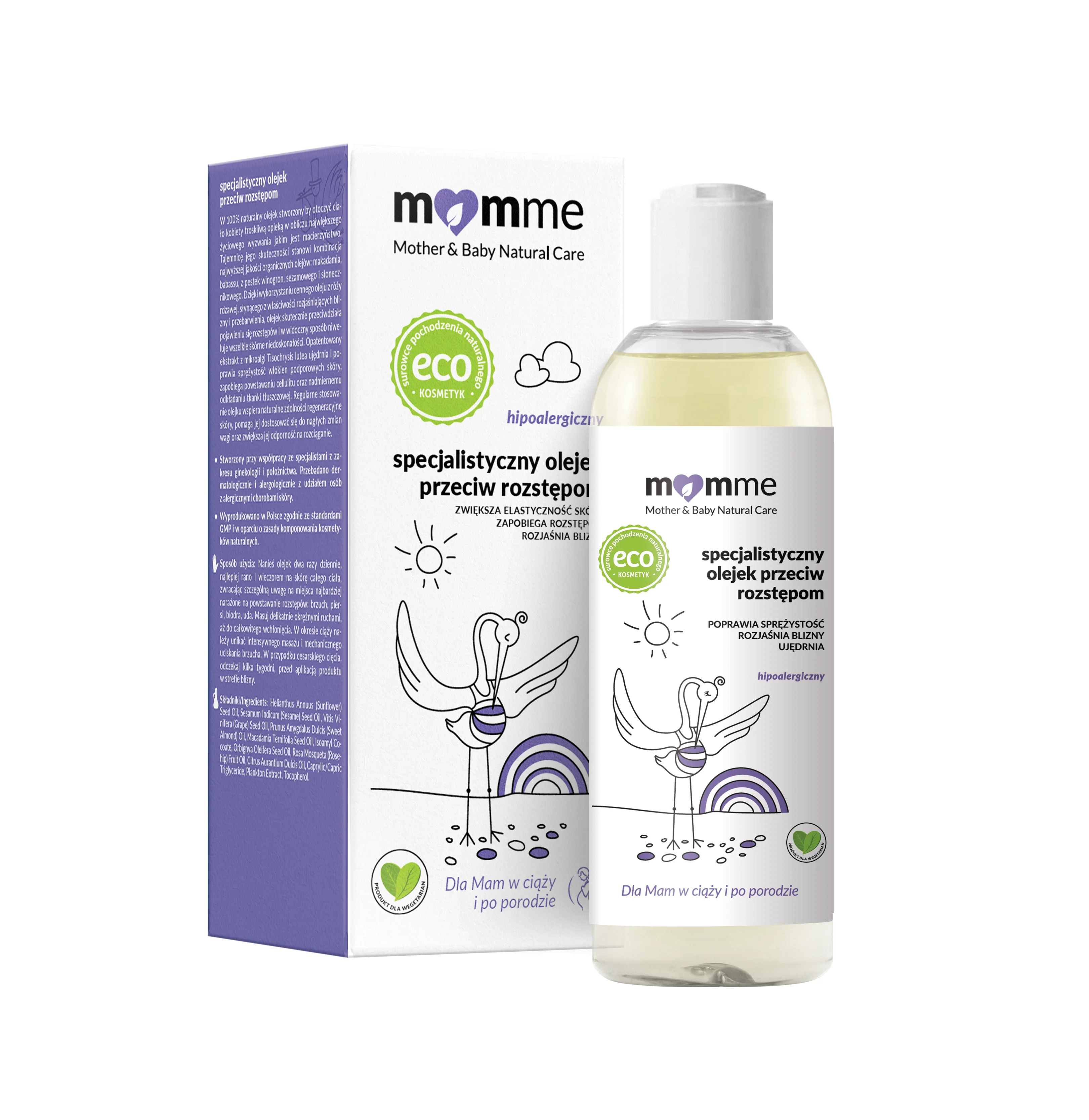 MomMe Mother & Baby Natural Care specjalistyczny olejek przeciw rozstępom, 150 ml