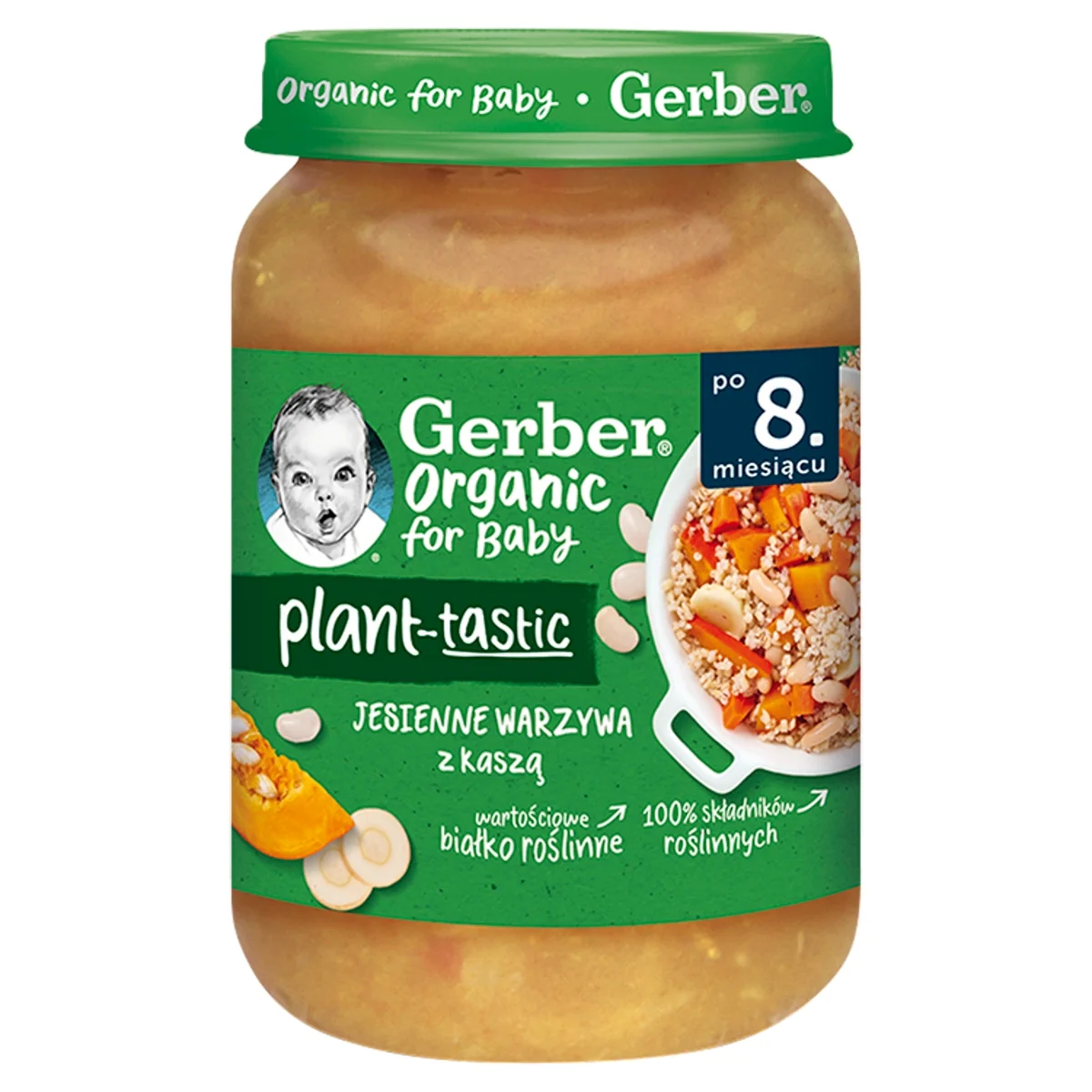 Gerber Organic Plant-tastic jesienne warzywka z kaszą dla niemowląt, 190 g