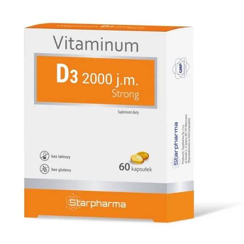 Vitaminum D3 Strong 2000, suplement diety, 60 kapsułek