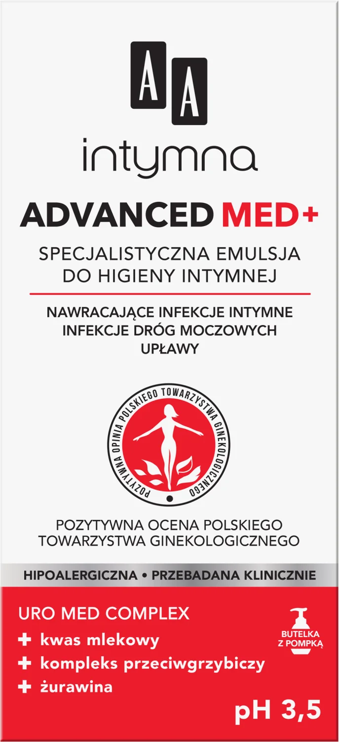 AA Intymna Advanced Med+, specjalistyczna emulsja do higieny intymnej, 300 ml