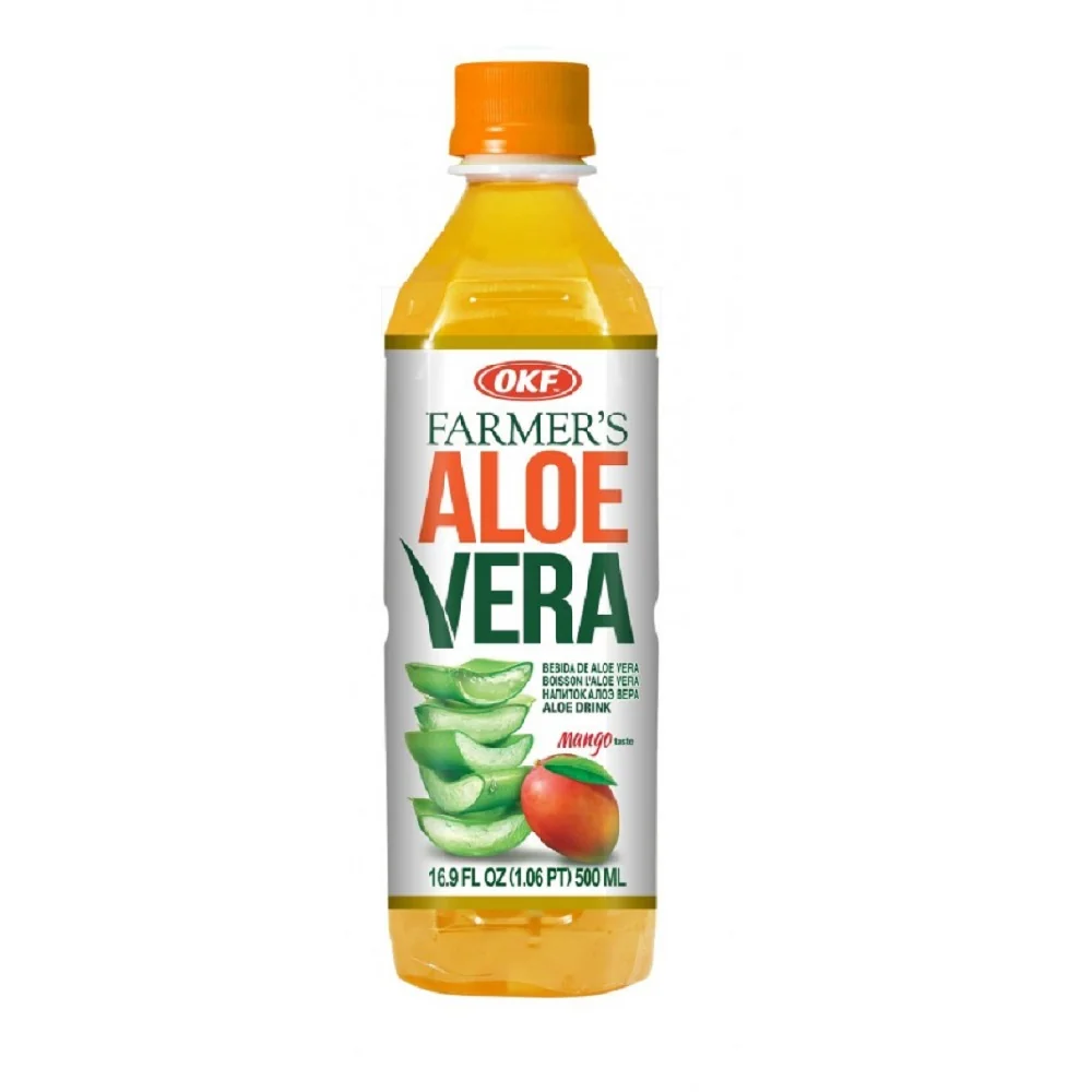 OKF Farmer's Aloe Vera Napój aloesowy z cząstkami aloesu o smaku mango, 500 ml