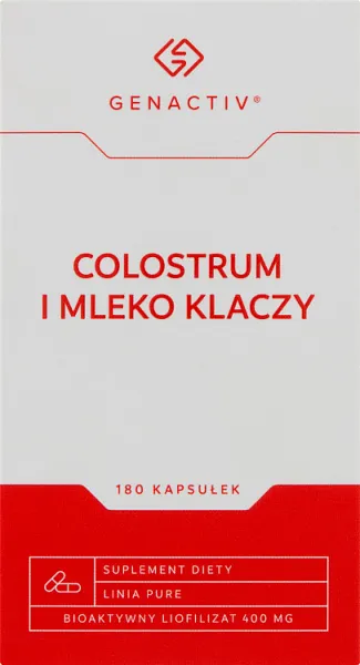 Genactiv Colostrum i Mleko Klaczy, suplement diety, 180 kapsułek 